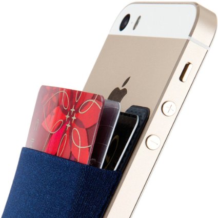 Card Holder, Sinjimoru Stick-on Wallet functioning as iPhone Wallet Case, iPhone case with a card holder, Credit Card Wallet, Card Case and Money Clip. For Android, too. Sinji Pouch Basic 2, Navy
