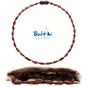 Baltic Wonder Baltic Necklaces (Olive Cherry) Certified as 100% Authentic Baltic Raw Amber.