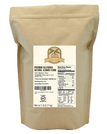 Almond Meal / Flour, Natural Unblanched by Anthony's, 5 Pounds (5lb), Certified Gluten Free