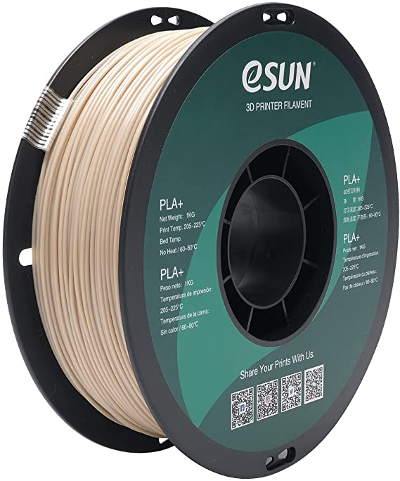 eSUN PLA Plus Filament 1.75mm, PLA Pro PLA  3D Printer Filament, Dimensional Accuracy  /- 0.03mm, 2.2 LBS (1KG) Spool 3D Printing Consumables for Most FDM 3D Printers, Bone White