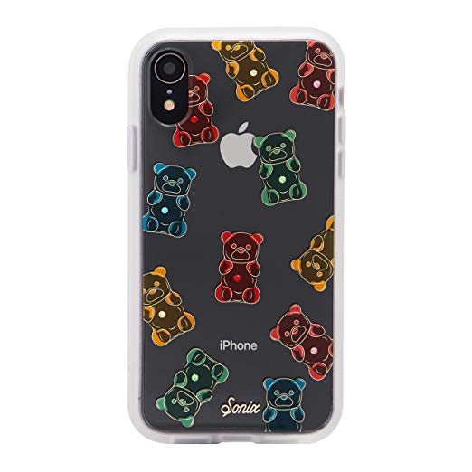 Sonix Gummy Bear (red, Yellow, Green) Cell Phone Case [Military Drop Test Certified] Rhinestone Embellished Protective Clear Case for Apple iPhone XR