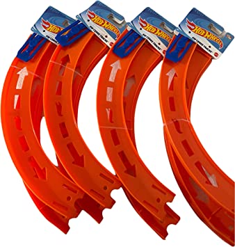 Hot Wheels Curve Tracks Expansion Packs ~ Includes 8 Curved Track Pieces & 4 Connectors ~ 10" Long