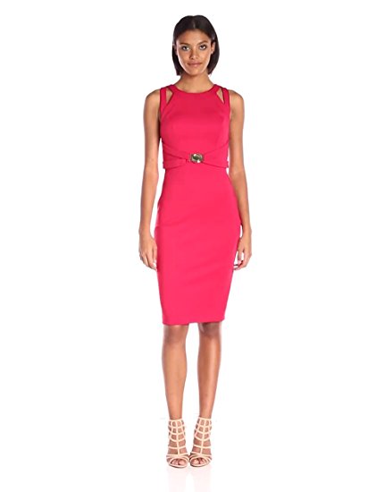 GUESS Women's Bodyon Midi with Hardware