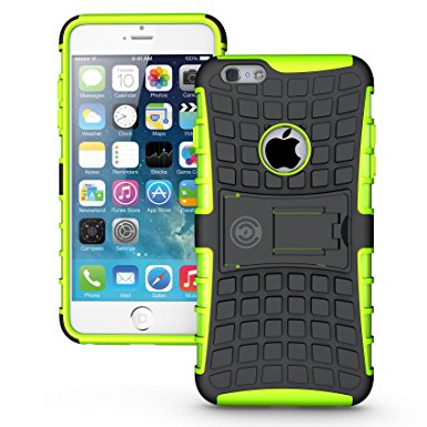 iPhone 6 Plus Case, iPhone 6/6S Plus Armor cases (6 ) Tough Rugged Shockproof Armorbox Dual Layer Hybrid Hard/Soft Slim Protective Case (5.5 inch) by Cable and Case - Green Armor Case