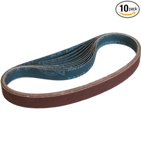 KEYSTONE HIGH QUALITY 1" X 30" SANDING BELT 10 PACK ASS'T GRIT By Peachtree Woodworking - PW152