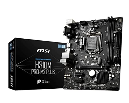 MSI H310M PRO M2 Plus mATX Motherboard (9th / 8th Gen Intel Core,LGA 1151 Socket, DDR4, M.2 and NVMe,DVI-D/VGA/HDMI)