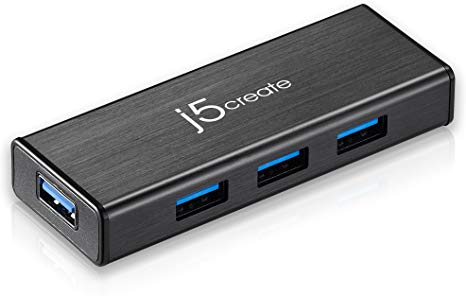 j5create USB 3.0 Hub 4 Port Adapter | 2.1A Fast-Charging | Self-Powered | 5 Gbps Transfer Speed USB 3.0 Female Connector | Compatible with Mac/Windows/Linux/USB 2.0 Backwards Compatibility