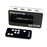 Panlong 5x1 HDMI Switch 5 in 1 out Certified for 4K 1080P 3D HDCP Support Chromecast Fire TV Apple TV PS3 Xbox Blu-ray DVD