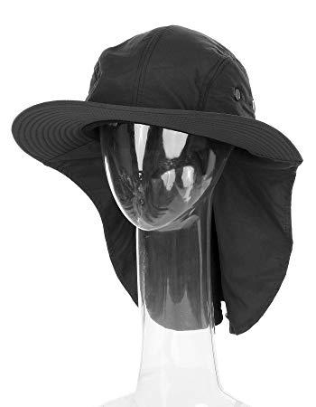 RufnTop Unisex Cotton Outdoor Sun Hat for Hiking, Safari, Camping, Hunting, Garden Wide Brim Cap with UPF 50  Sun Protection, Foldable