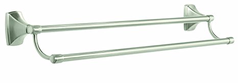 Amerock BH26505G10 Clarendon 24in(610mm) Double Towel Bar - Satin Nickel