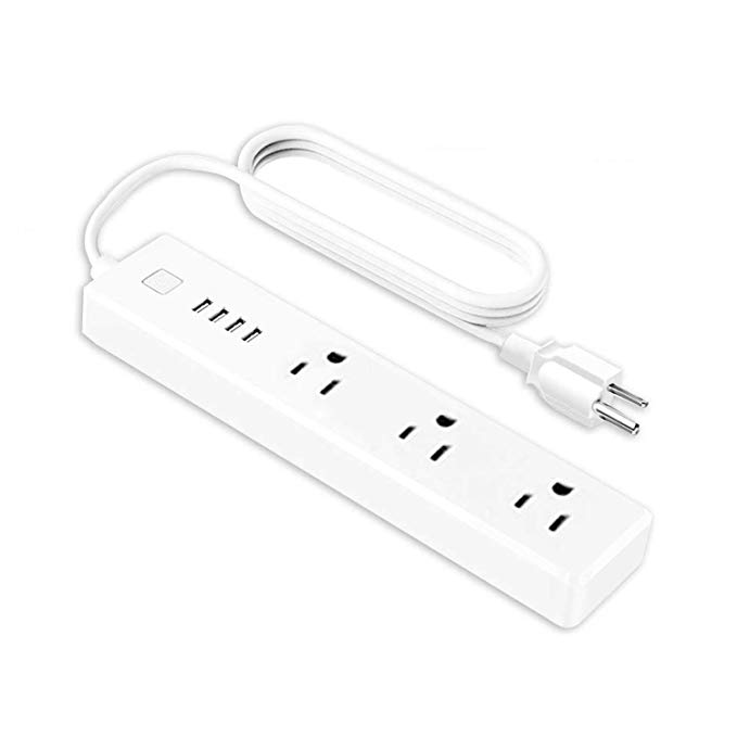 meross Smart Power Strip, Wi-Fi Surge Protector, Alexa, Google Home & IFTTT Supported, Remote Control, With 3 AC Outlets and 4 USB Ports -MSS425E