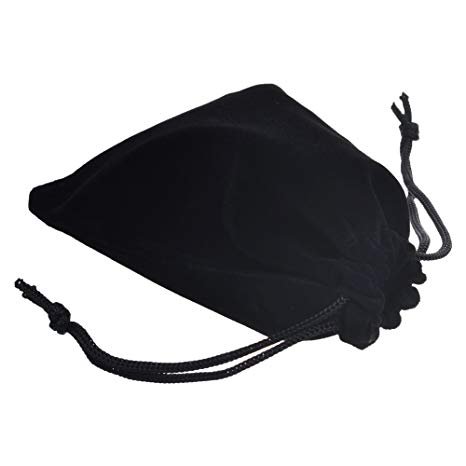 BCP Pack of 20pcs 3" X 4" Velvet Drawstring Cloth Jewelry / Gift / Headphones Bag / Pouches (Black)