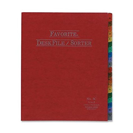 Wilson Jones Favorite Desk File/Sorter, A-Z Index, 10 x 12 Inches, Burgundy (WCC3C)