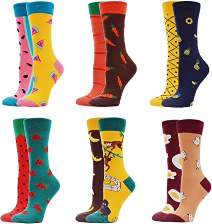 WeciBor Women's Funny Casual Combed Cotton Socks Packs