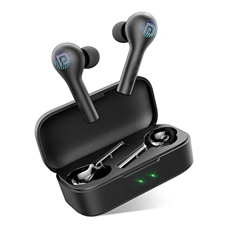 Portronics Harmonics Twins II, a Small Sized HD True Wireless Stereo Earbuds with Extra Bass, LED Indicator, Bluetooth 5.0, One Touch Control, Noise Reduction, Support Game Mode, Black