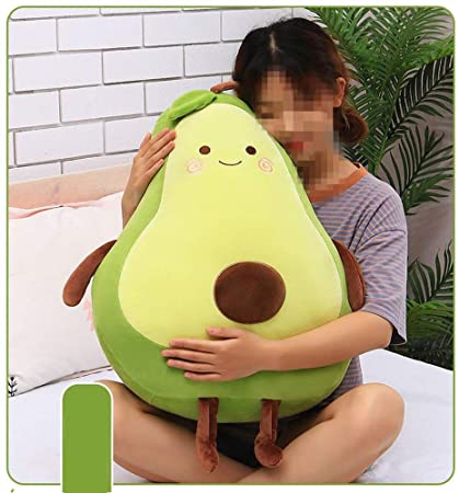 XICHEN 27 Inch Green Large Simulation Avocado Plush Toy Doll Sleeping Pillow Doll Doll, Holiday Warm Gift Plush Toy Pillows (Seated)