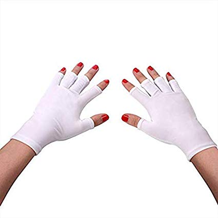 UV Protection Gloves, Protect your hands from UV rays, used in gel manicure by Ashnna (White)