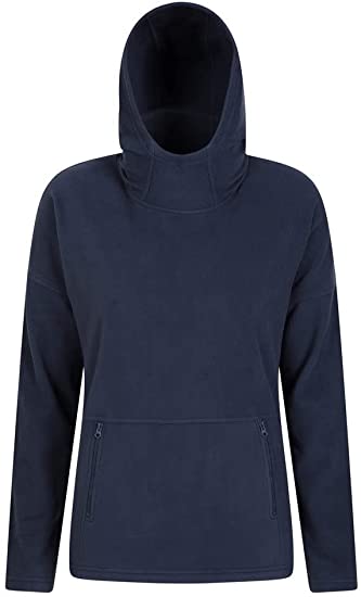 Mountain Warehouse Womens Kangaroo Pocket Fleece Hoodie - Microfleece, Kangaroo Pocket, Warm & Cosy, Sweatshirt - Best for Winter Camping, Outdoors, Travelling & Hiking