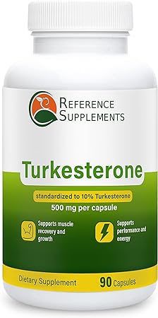 Turkesterone Supplement 500mg 90 Vegan Capsules - Ajuga Turkestanica Extract Std. to 10% Turkesterone Similar to Beta Ecdysterone for Men's Health - 3 Month Supply - Manufactured and Tested in USA