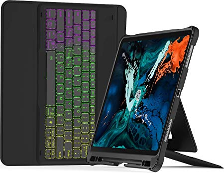 Inateck iPad Pro 12.9 Inch Keyboard Case 2018 3rd Gen Only, with Pencil Holder, Hundreds of DIY Backlit, Detachable, for 2018 3rd Gen Only, KB02006