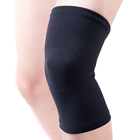 Knee Brace FREETOO [Anti-slip] Knee Compression Sleeve Support for Sports [Recovery Knee Sleeve] Joint Pain and Arthritis Relief for Men & Women [Single Black]- M