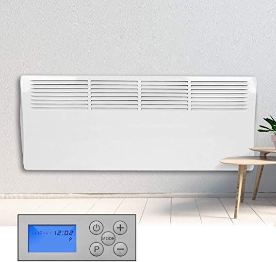 Devola Electric Panel Heater 2.5kW - LOT 20 Compliant Energy Efficient. Fully Programmable Digital 24 Hour 7 Day Timer With Thermostat, Slimline Wall Mounted Panel Heater, Bathroom Safe 2500W