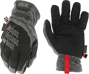 Mechanix Wear: ColdWork FastFit Winter Work Gloves with Elastic Cuff, Wind and Water Resistant, Fleece Insulated, Touch Capable Winter Gloves, For Mild Cold Weather (Black/Gray, X-Large)