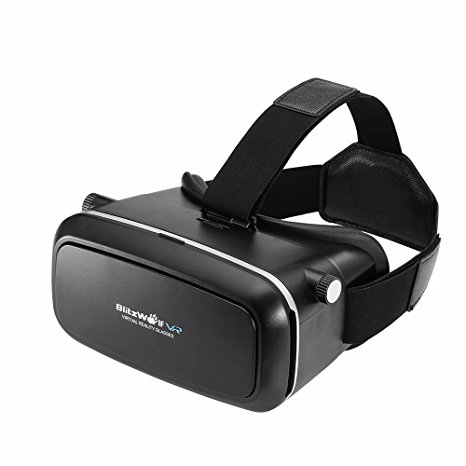 3D VR Headset,BlitzWolf 3D Viewer Glasses Virtual Reality Box Movies Games Helmet Google Cardboard Upgraded Version for iPhone 6 6s plus, Android Samsung Galaxy S5 S6 S7 Edge Note