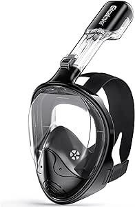 Greatever Full Face Snorkel Mask, Snorkeling Gear for Adults with Latest Dry Top Breathing System and Detachable Camera Mount, Foldable Snorkel Mask Adult, Snorkels Anti-Fog & Anti-Leak