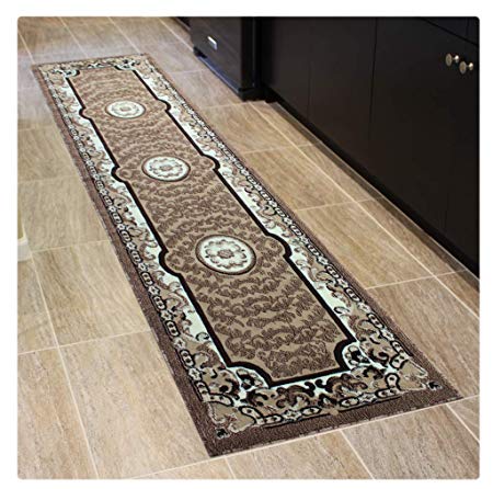 Traditional Area Rug Runner 32 In. X 10 Ft. Beige 101