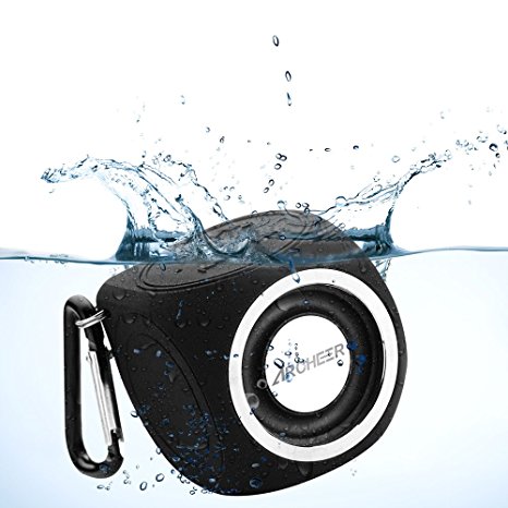 Archeer A109 IPX7 Waterproof Bluetooth Speakers Portable Shower Speaker with Microphone,Black