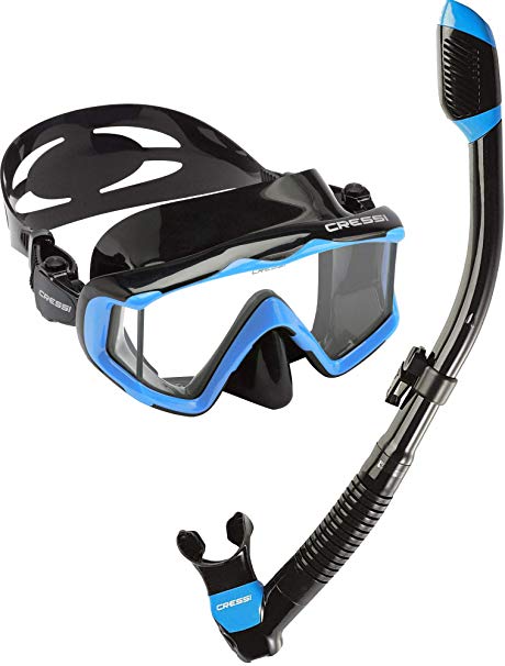 Cressi Panoramic Wide View Mask Dry Snorkel Set