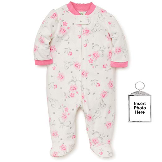 Little Me Winter Fleece Baby Pajamas Footed Blanket Sleeper Footie Rose Ivory 18 Month