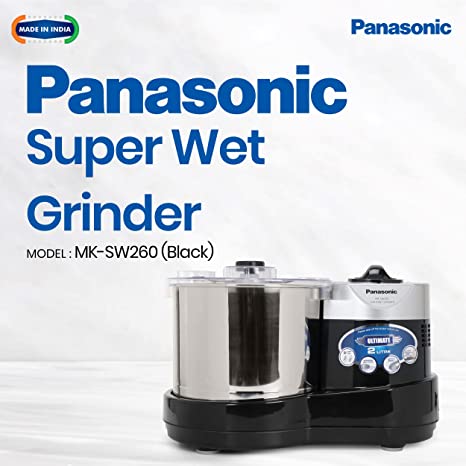 Panasonic MK-SW260 Super Wet Grinder, 2 LTR with Timer (Black)