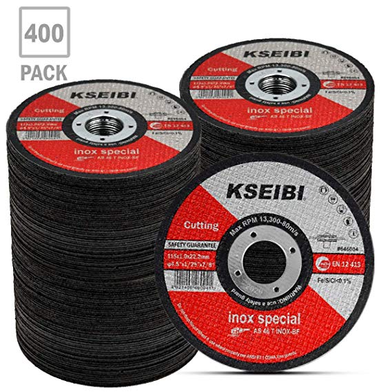 KSEIBI 646004 Metal Stainless Steel Cutting Disc 4-1/2"x0.040"x7/8" Cut-Off Wheel T41 (400 Pack)