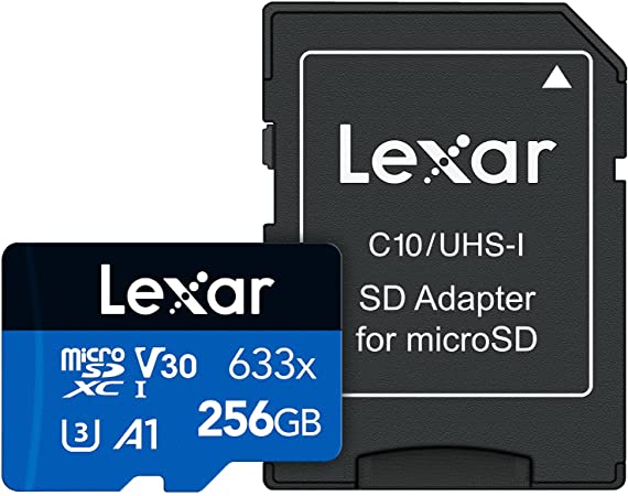 Lexar High-Performance microSDXC 633x 256GB UHS-I Card w/SD Adapter - LSDMI256BBNL633A