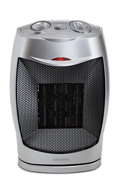 Room Comforts Ceramic Space Heater - Oscillating Feature for Full-Room Coverage - 3 Heat Settings with Adjustable Thermostat for Your Comfort - Overheat Safety Protection