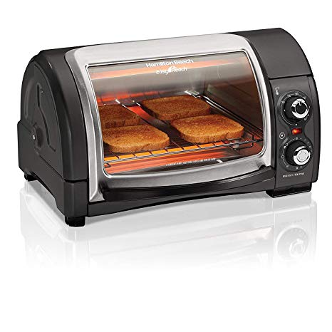 Hamilton Beach Easy Reach Toaster Oven Pizza Maker Electric (Black & Silver Best Value)