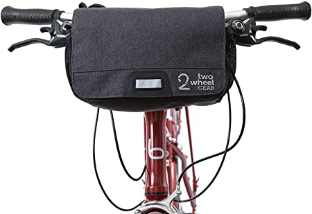 Two Wheel Gear Bike Handlebar Bag – Water Resistant with Quick Release and Reflective Details, Everyday Commuter Shoulder Sling Messenger Bag with Rain Cover Included