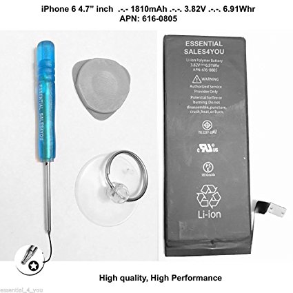 ONLY 24h SALE! Best Replacement Battery For Apple iPhone 6 4.7" Li-ion Polymer - Zero Cycle - Simple To Replace