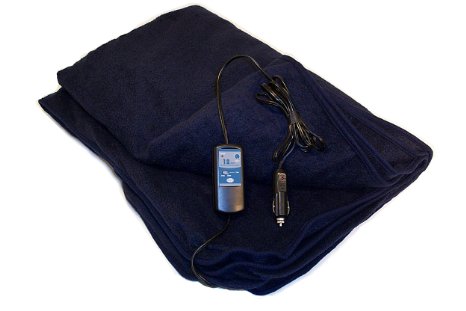 Trillium Worldwide Car Cozy 2 12-Volt Heated Travel Blanket Navy 58 x 42