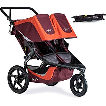 BOB Revolution Flex 3.0 Duallie Double Jogging Stroller with Handle Bar Console - Sedona Orange