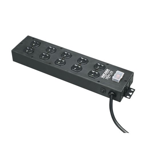 Tripp Lite 10 Outlet Home & Office Power Strip, 15ft Cord with 5-15P Plug, Black (UL800CB-15)