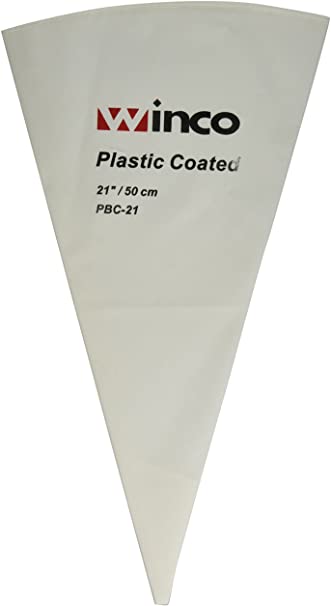 Winco Pastry Bag Cotton with Plastic Coating, 21-Inch,White,Medium