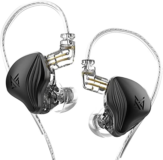 KZ ZEX Earbuds 1 electrostatic   1 Dynamic Earphone in Ear Monitor Headphone with Detachable Cables Suitable for Audio Engineer, Musician (Black, Without Mic)