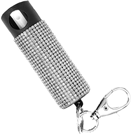 Guard Dog Bling-it-On Pepper Spray – Fashionable Key Holder - 16ft (5m) Spray Range - Glitter Pepper Spray