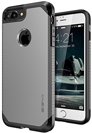 iPhone 7 Plus Case, SGM Premium Hybrid [Dual Layer] Armor Case Cover For Apple iPhone 7 Plus [Anti-Slip Design] [Shock Proof] (Gun Metal   Black)