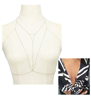 Boosic Sexy Bikini Bralette Chain Harness Necklace Crossover Body Chain For Women