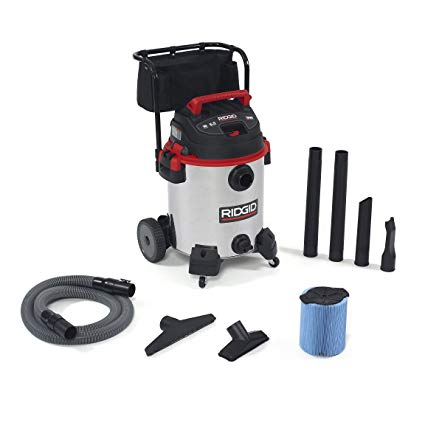 Ridgid 50353RID 1610RV Wet/Dry Vacuum, Stainless Steel, 16 gal, Red