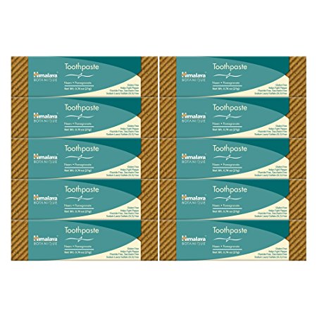 Himalaya Neem and Pomegranate Toothpaste (10 Pack) Travel Size 0.75 oz TSA Approved Size